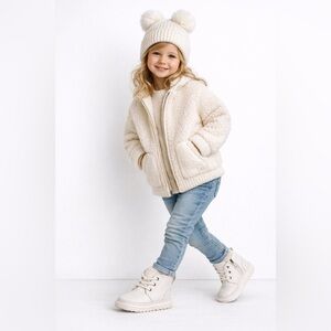 UGG Neumel II Toddler Boots | White Leather | Size 11 | Lace Up Zip | New in Box